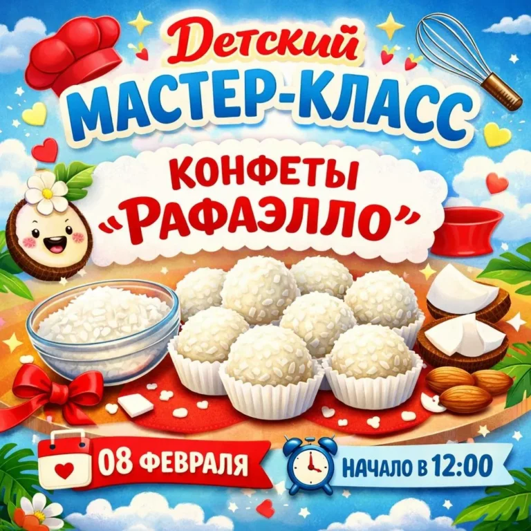 Детский мастер-класс «Конфеты Рафаэлло» - Image 01 (February 3, 2026)